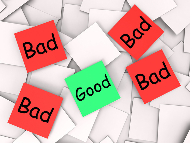 Good Bad Post-It Notes Mean Acceptable Or Unacceptable - Photo, Image