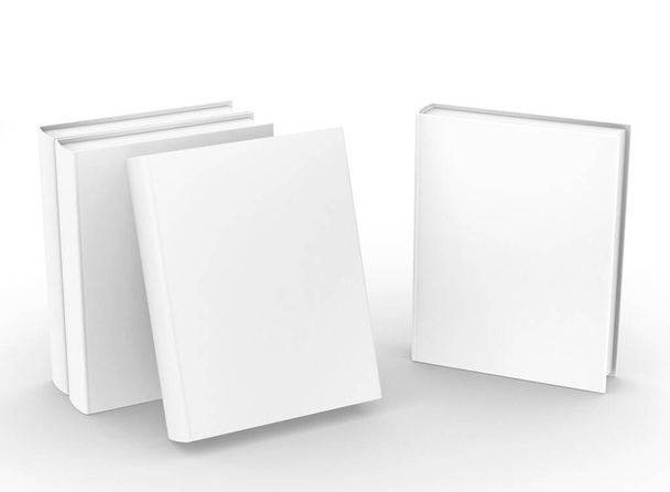 шаблон пустой твердой обложки книги макет набор, 3D рендеринг - Фото, изображение