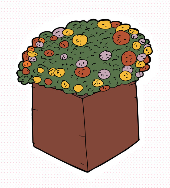 marigolds σε τετράγωνη γλάστρα - Διάνυσμα, εικόνα