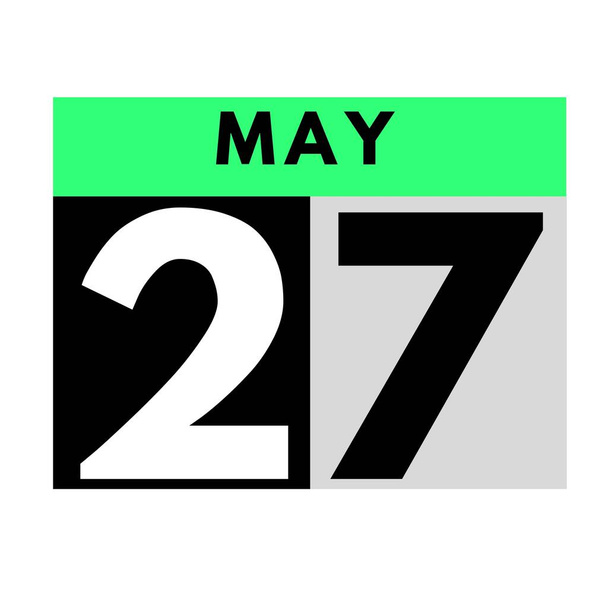 Mayıs 27 düz günlük takvim ikonu. Tarih, gün, ay. Mayıs ayı için takvim - Fotoğraf, Görsel