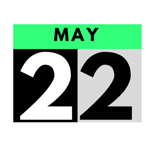 22 maggio. icona del calendario giornaliero piatto .date, giorno, mese .calendar per il mese di maggio - Foto, immagini