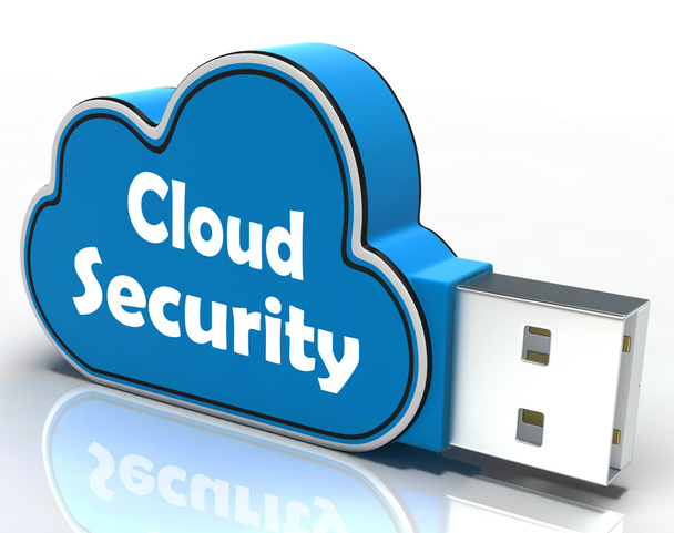 Cloud zabezpečení mrak pen drive znamená online bezpečnost nebo soukromí - Fotografie, Obrázek