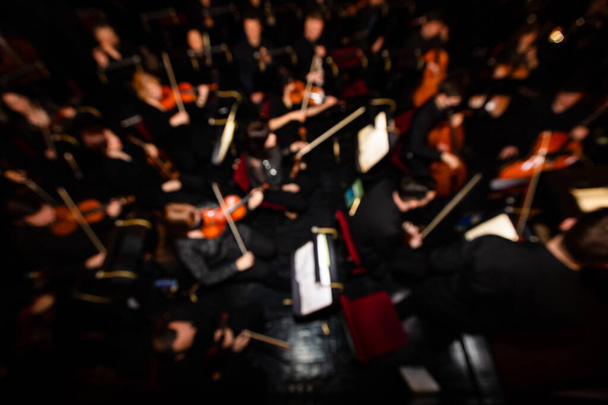 Defocused picture of orchestra in theatre - Photo, Image