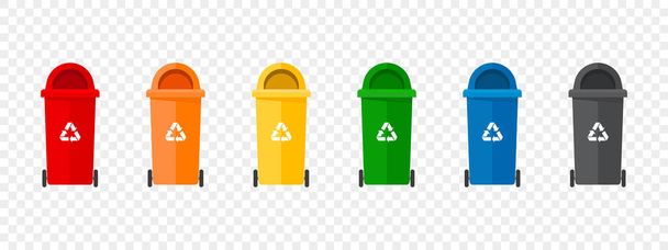 Recycle bins. Separation concept. Rubbish bins. Waste sorting recycling concept. Vector illustration - Vector, Image
