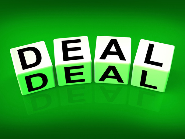 Deal bloky ukazují jednání transakcí a dohod - Fotografie, Obrázek