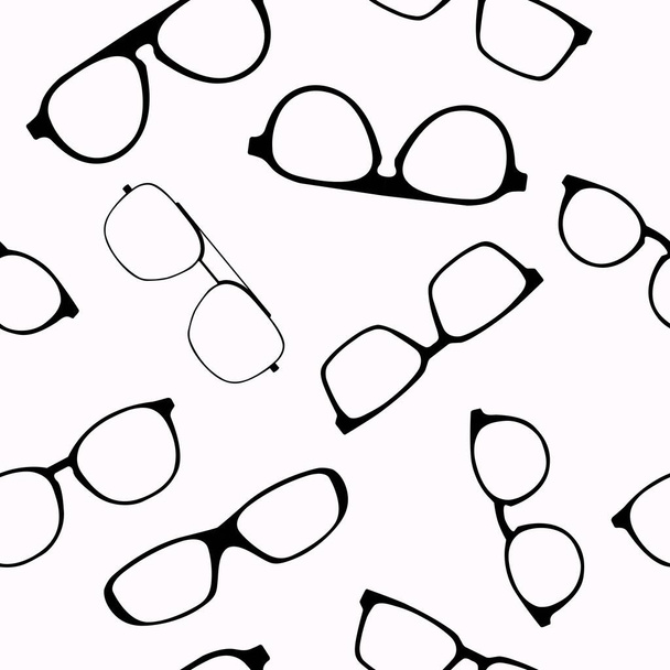 Fondo de pantalla o fondo de pantalla de patrón sin costura vectorial, gafas temáticas - Vector, Imagen