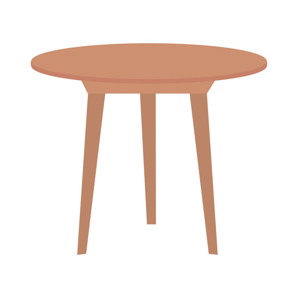 wooden round table - Vector, Image