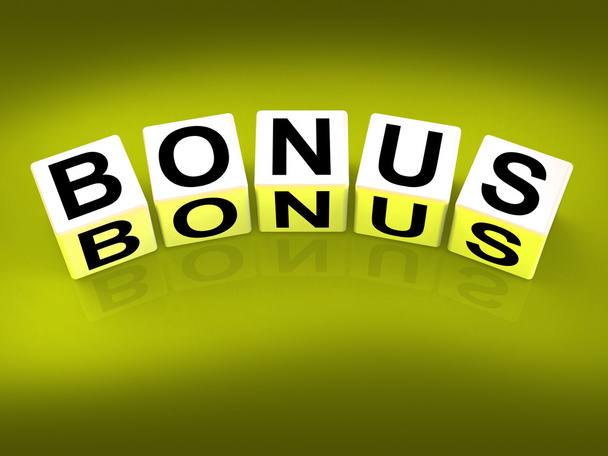 Bonusblöcke zeigen Gratifikationsleistungen und Boni an - Foto, Bild