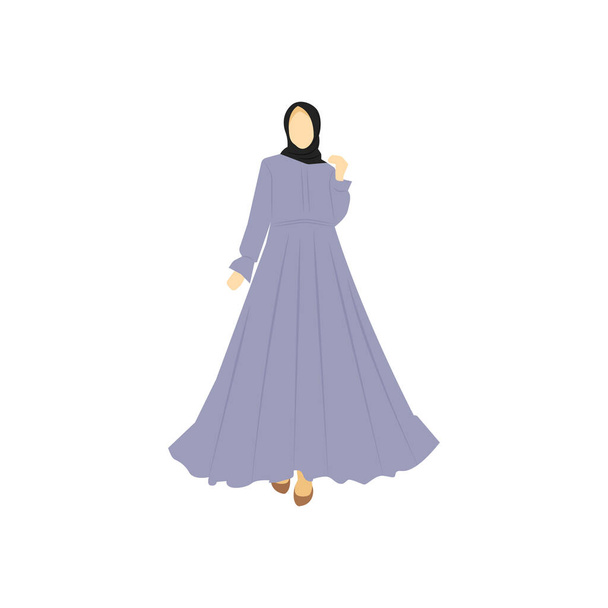Плоский персонаж мусульманська жінка Векторна графіка
 - Вектор, зображення