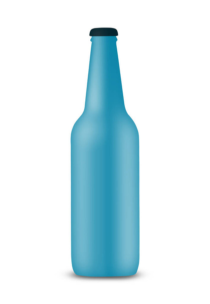 garrafa azul de cerveja em um fundo branco - Foto, Imagem