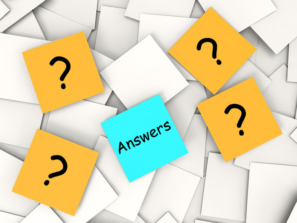 Questions Answers Post-It Notes Show Asking And Finding Out - Photo, Image