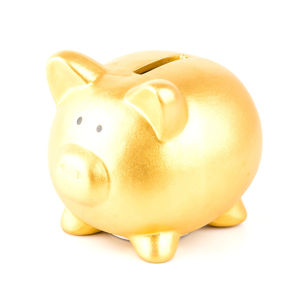 Gouden piggy bank - Foto, afbeelding