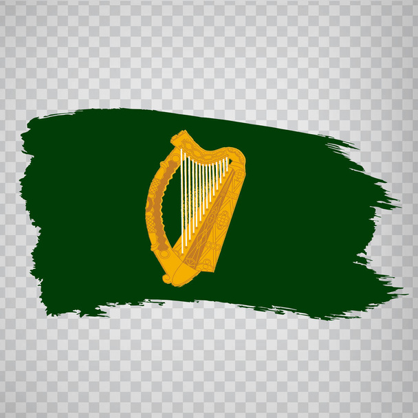 旗州レンスターブラシストローク。あなたのウェブサイトの設計、アプリ、 UIのための透明な背景の州のレンスターの旗。アイルランド。EPS10. - ベクター画像
