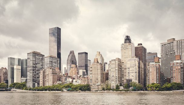 New York City nábřeží, retro tónování aplikováno, USA. - Fotografie, Obrázek