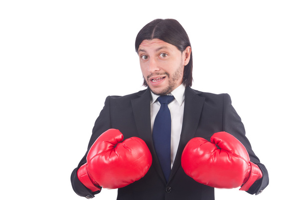 бізнесмен з боксерськими рукавичками
 - Фото, зображення