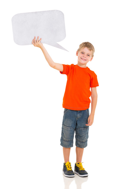 little boy with blank text bubble - Фото, зображення