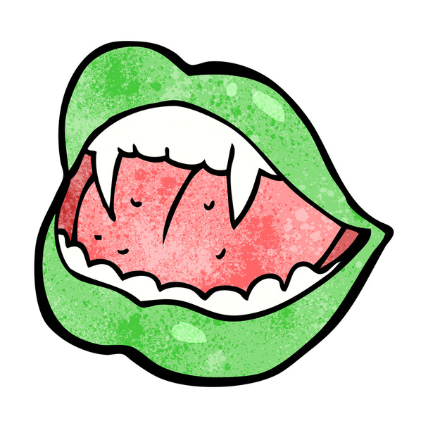 Cartoon vampier lippen - Vector, afbeelding