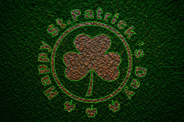 Happy St. Patrick's Day lettering close up. Holiday concept - Fotoğraf, Görsel