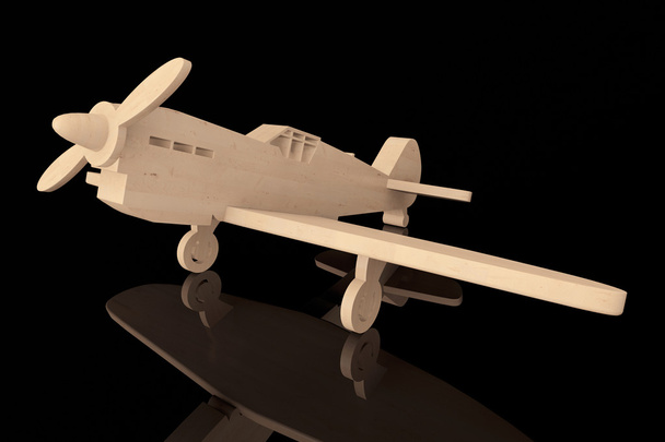 3D ahşap oyuncak uçak - Fotoğraf, Görsel