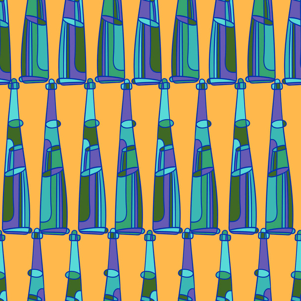 Conjunto de diseño de ilustración colorida vectorial aislado de botellas de bebidas forradas en amarillo brillante y verde - Vector, imagen