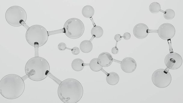 Estructura molecular Ilustración 3D Antecedentes médicos de átomos y moléculas Antecedentes científicos - Foto, imagen
