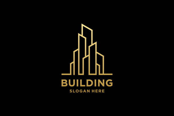 Σχεδιασμός λογότυπου αρχιτεκτονικής πολυτελούς κτιρίου - Διάνυσμα, εικόνα