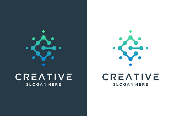 Creative dot letter C logo ontwerp inspiratie - Vector, afbeelding
