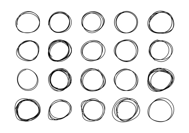 Φορητός σχεδιασμένος κύκλος διάνυσμα πλαισίου απομονωμένος σε λευκό - Διάνυσμα, εικόνα