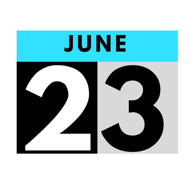 June 23 . flat daily calendar icon .date ,day, month .calendar for the month of June - Photo, Image