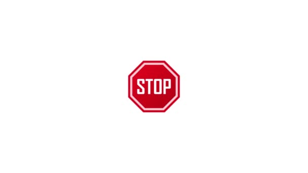 Animazione dell'icona del segnale di stop. Isolato su sfondo bianco. - Filmati, video