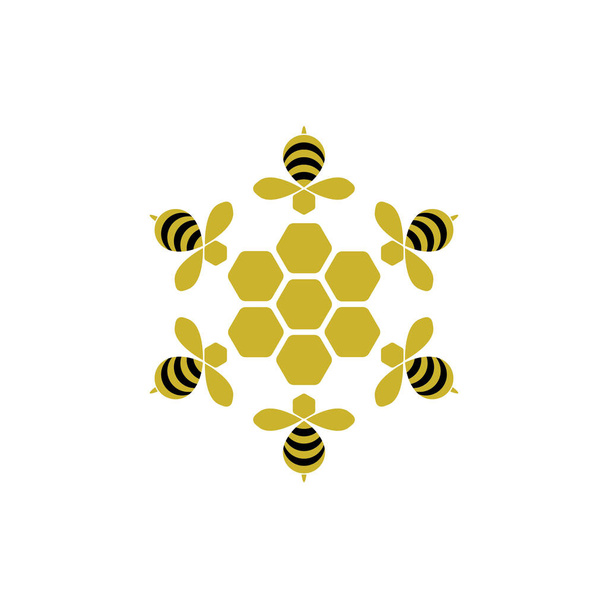 Golden Bee Colony λογότυπο σχεδιασμό διάνυσμα - Διάνυσμα, εικόνα