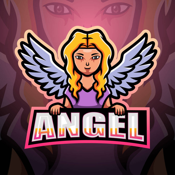 Vector illustratie van Angel mascotte esport logo ontwerp - Vector, afbeelding