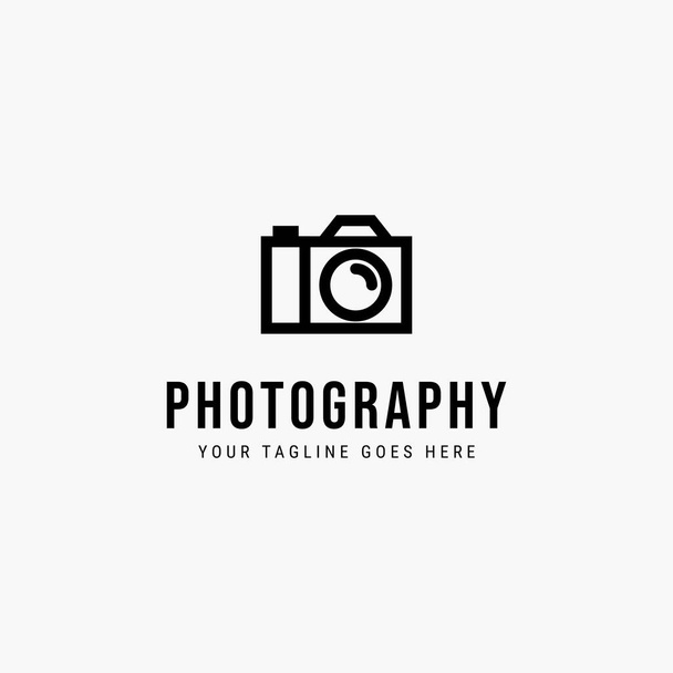 Línea de arte fotografía minimalista logo vector ilustración diseño - Vector, Imagen