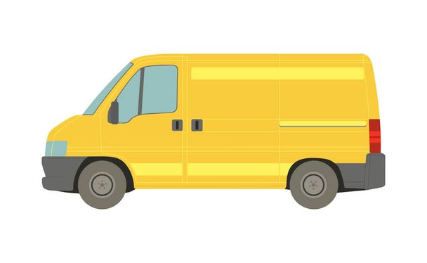 Large yellow van on a white background - Vector illustration - Vector, Image
