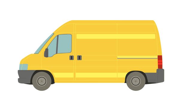 Duży żółty van na białym tle - Ilustracja wektora - Wektor, obraz