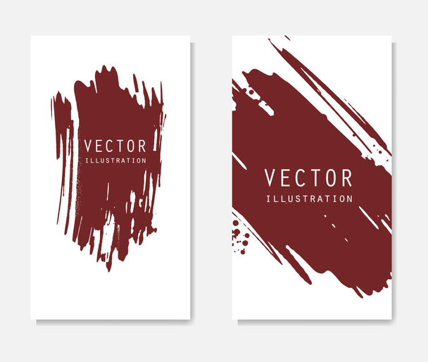 Abstract ink brush banners set with grunge effect. Japanese style. Vector illustration - Vektor, obrázek