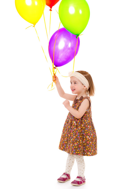 girl with balloons. - Fotoğraf, Görsel