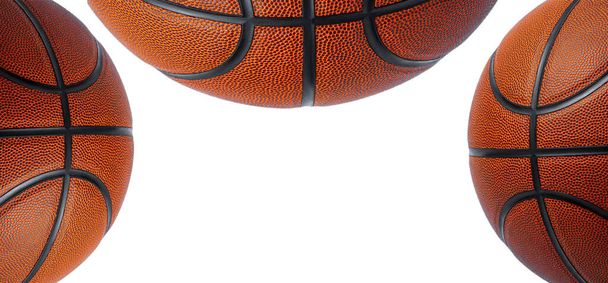 Detailní detail basketbalové textury pozadí. Týmový sportovní koncept. Sportovní novodobý transparent - Fotografie, Obrázek
