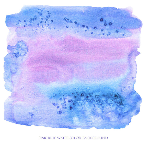 Acuarela azul salpicadura Abstracto violeta acuarela fondo - Foto, Imagen