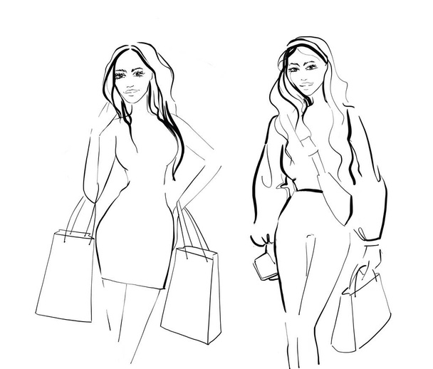 Shopping. Lady with bags - Photo, Image