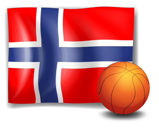ボールの後ろのノルウェーの旗 - ベクター画像
