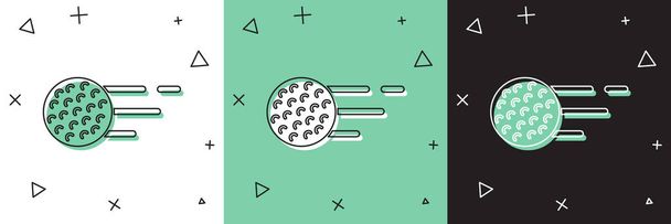 Встановити піктограму м'яча для гольфу ізольовано на білому і зеленому, чорному тлі. Векторні
. - Вектор, зображення