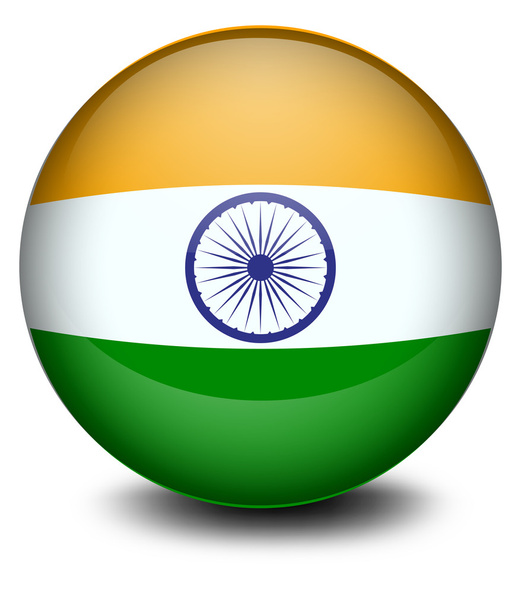 Футбольный мяч с индийским флагом
 - Вектор,изображение
