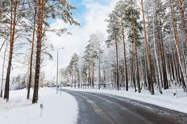 Snowy winter road  - Fotografie, Obrázek