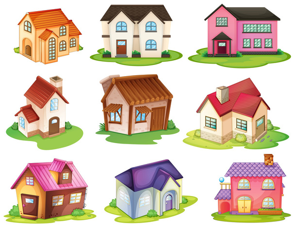 Different houses - Vector, Image