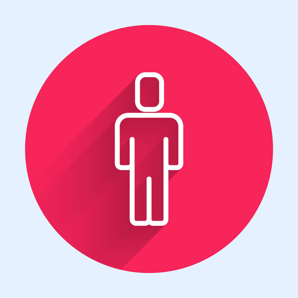 White line Head hunting icon isolated with long shadow. Business target or Employment sign. Human resource and recruitment for business. Red circle button. Vector. - Vector, Image