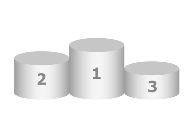 Weißer realistischer zylindrischer Podiumvektorhintergrund.Rundes leeres Podium, 3D-Vorlage. Vereinzelt auf weißem Hintergrund. Vektor   - Vektor, Bild