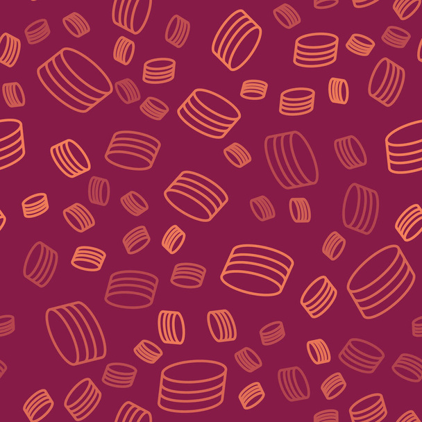 Иконка шоколадного торта Brownie коричневой линии изолирована безморщинистым рисунком на красном фоне. Вектор. - Вектор,изображение