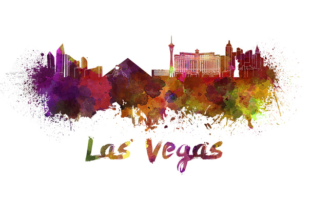 skyline de Las Vegas en acuarela
 - Foto, Imagen