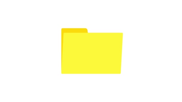 Sarı Belge dizin simgesi beyaz arkaplanda izole edildi. Muhasebe klasörü sembolü. Muhasebe yönetimi. 4K Video hareketli grafik canlandırması - Video, Çekim